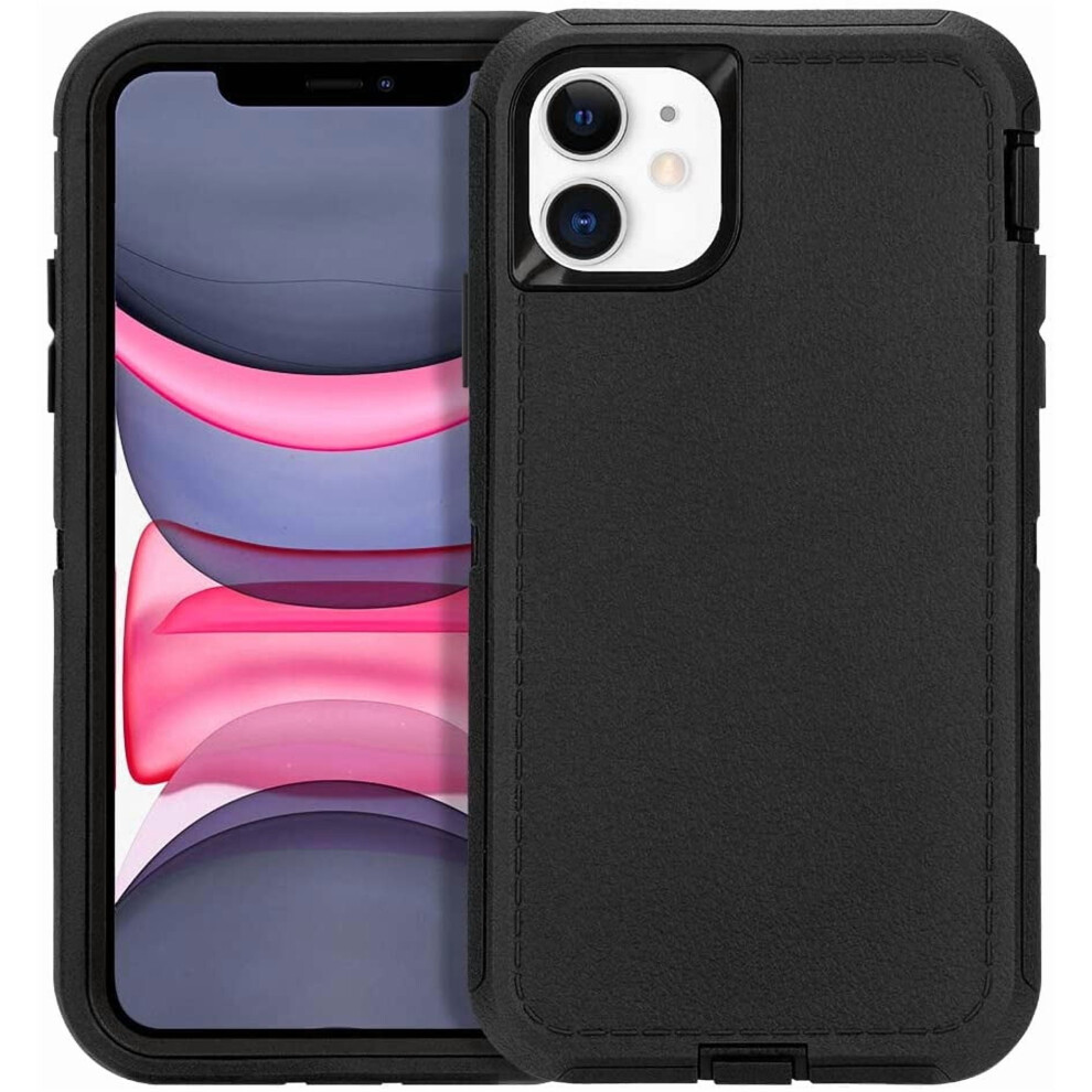 Compatible With Iphone 11 Case Â Heavy-Duty 3-Layer Shockproof Rugged Cover For 6.1" Iphone 11 Â Black 9165521632787