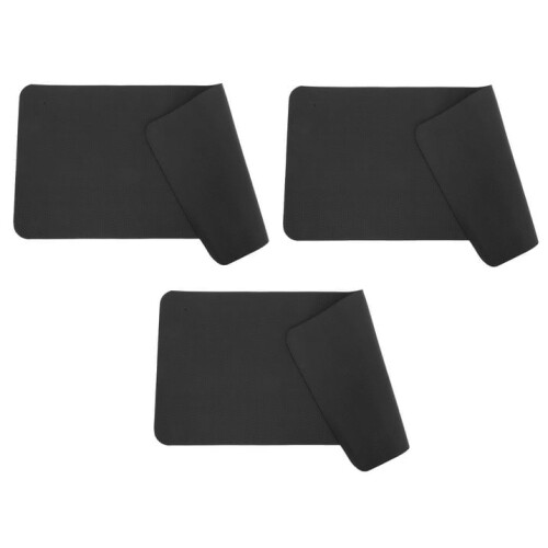 Black Nbr Treadmill Mat for Home Comfortable and Foldable 3Pcs