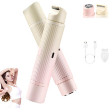 Afeitadora eléctrica Peach Please3.0 para mujer – 2 en 1: depiladora y recortadora de bikini, uso en seco y húmedo, cuchillas de cerámica,