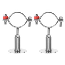 2pcs Adjustable Stainless Steel Wall Mount Ceiling Mount Pipe Support Ring Hanger Pipe Bracket Clamp Accessory For 48-51mm Pipes