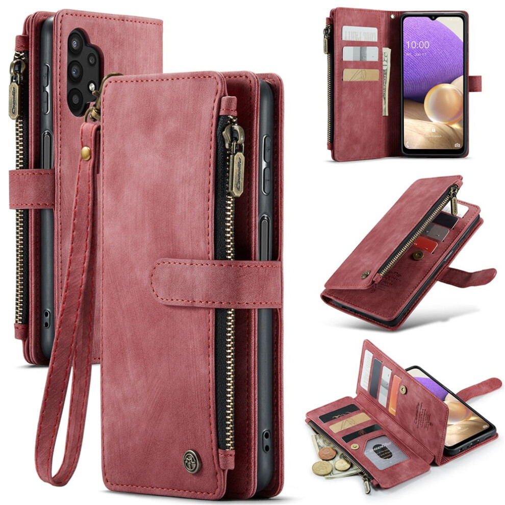 Caseme Wallet Case For Samsung Galaxy A32 5GâPu Leather, Magnetic Flip, Lanyard, Zipper Card Holder, Compatible With A32 5G 6.5" 9165521632756