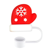 Tapas y adornos navideños para pajitas (10 mm) para vasos: tapas reutilizables para pajitas, compatibles con pajitas estándar.