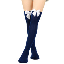 Dijhoge sokken, kousen met strik voor dames, katoenen sokken voor dames, laarskousen voor dames, schattige sokken, maat L (one size)