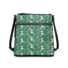 Schultertasche mit Schneemann- und Lebkuchenmann-Print für Damen, kleine Umhängetasche, trendige Tasche mit verstellbarem, breitem Riemen für