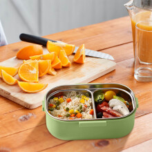 Boîte à lunch pour femme, boîte à lunch à deux compartiments, boîte à lunch portable pour le travail, petite boîte à lunch fraîche avec