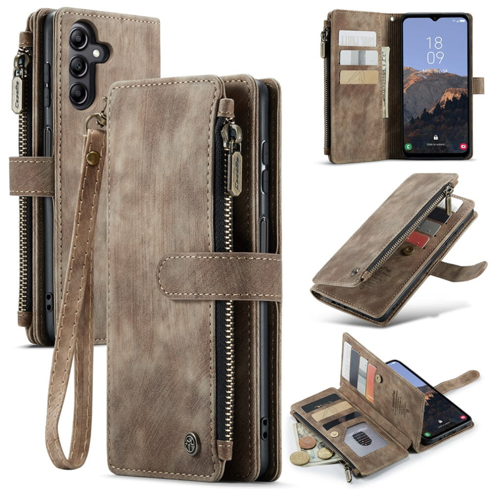 Caseme Wallet Case For Samsung Galaxy A14 5GâPu Leather, Magnetic Flip, Lanyard, Zipper Card Holder, 6.6" 9165521635320