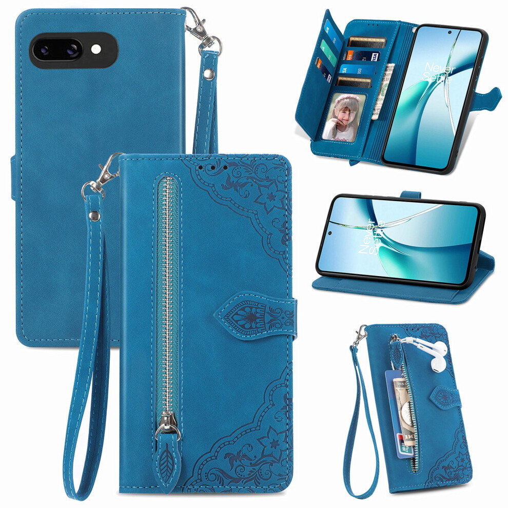 Google Pixel 9A 6.3" Case Â Pu Leather Magnetic Flip Wallet With Lanyard, Wristlet & Zipper Card Holder (Compatible With Google Pixel 9A) 9165521635481