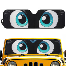 Jeep Wrangler JL/JLU2018–2025 & Gladiator2020–2025Tuulilasin aurinkosuoja – Big Eyes -kuvio, UV-/lämmöltä suojaava