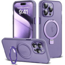 Pouzdro pro iPhone 15Pro Max s magnetickým neviditelným kroužkem, plná ochrana objektivu, kompatibilní s MagSafe, průsvitné, vojenské