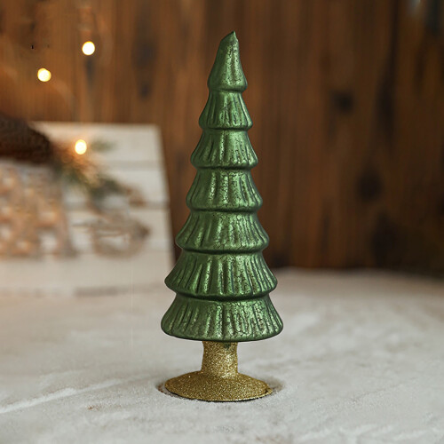 LED Glass Christmas Tree Warm White Lights Battery Powered 1