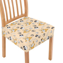 Coprisedie da pranzo con stampa di bulldog francese, coprisedie elasticizzati facili da pulire per la cucina.