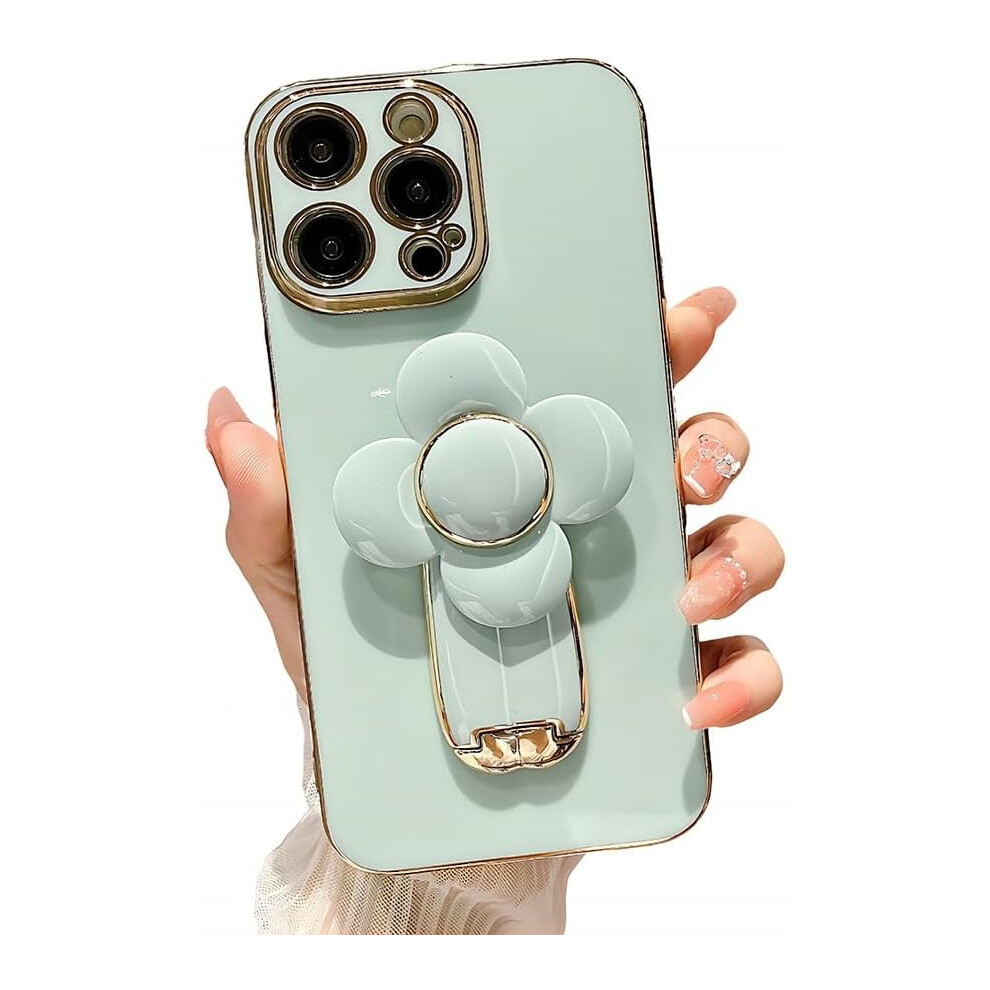 Iphone Case Electroplated 3D Flower Kickstand Green 968604474965