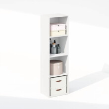 Rangement et organisateur de placard Reed, organisateur de placard à 4 niveaux, étagères ouvertes, pour dressing, chambre, salon, blanc