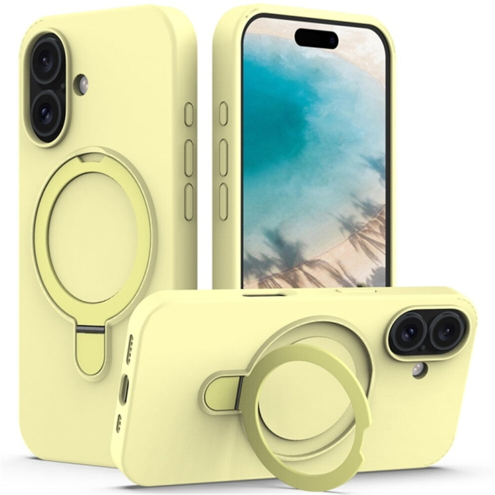 Iphone 16 Magnetic Liquid Silicone Case Yellow 968604476426
