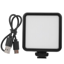 LED-videolamp met cold shoe-bevestiging, zacht lichtpaneel, CRI 95+, tweekleurig, dimbaar, kleurtemperatuur 3200K-5600K, oplaadbare batterij,