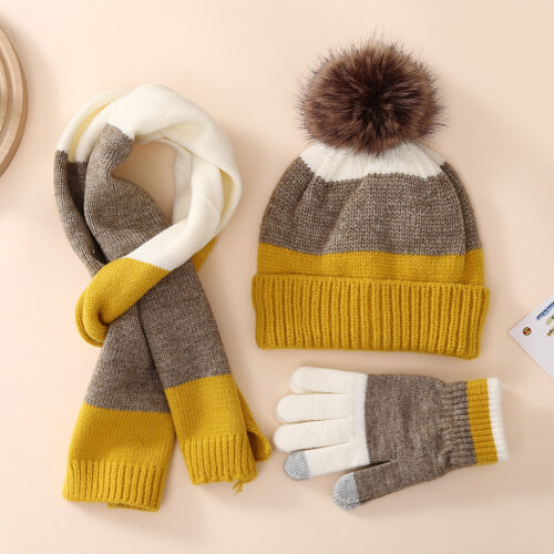 Παιδικό σετ 3 τεμαχίων Knit (Ηλικίες 8-15): Λούτρινο κασκόλ, γάντια και καπέλο – Ζεστά 1