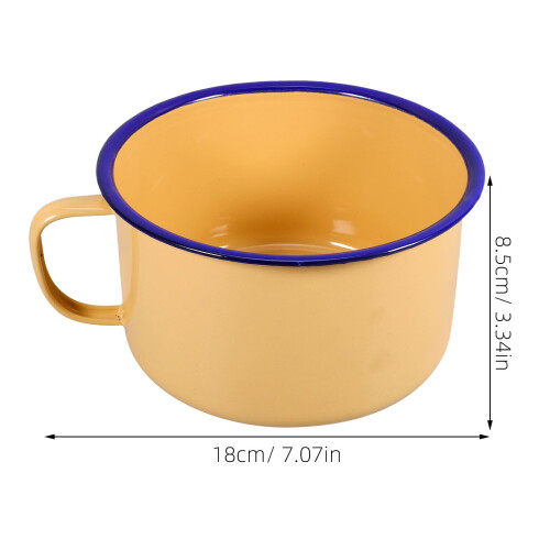 Gelbe Retro-Emaille-Suppenschüssel (946 ml) 1