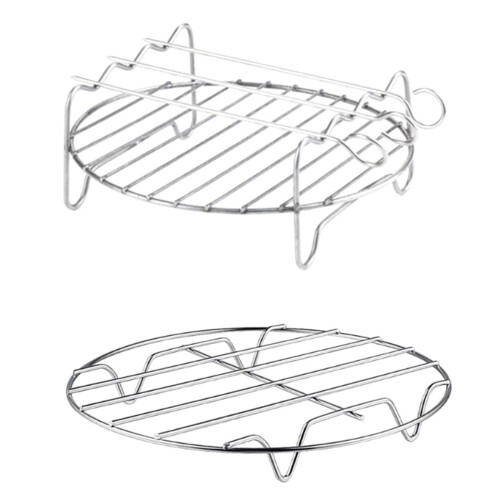 2Pcs Round Cooking Rack Stainless Steel Cooling Steaming Rack Kitchen Baking Stand 1