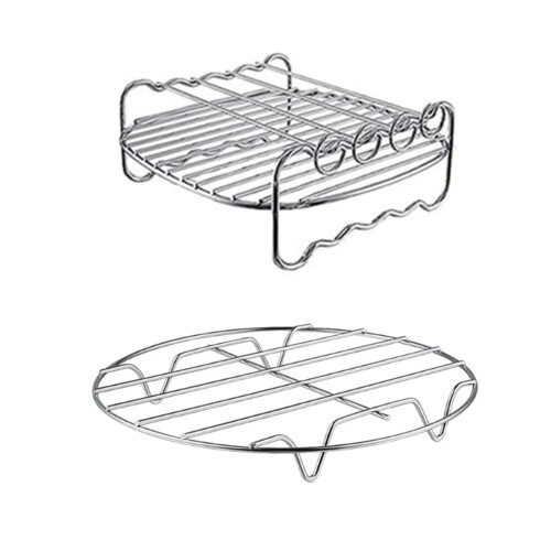 2Pcs Round Cooking Rack Stainless Steel Cooling Steaming Rack Kitchen Baking Stand 2
