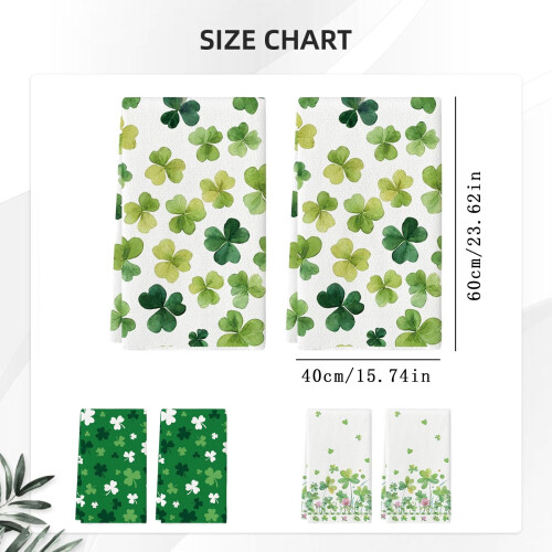 Lot de 2 torchons de cuisine pour la Saint-Patrick, 40 x 60 cm 2