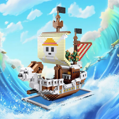 One Piece Anime Merry Pirate Ship Κατασκευή Σετ για Ενήλικες Συμβατά με Lego 1