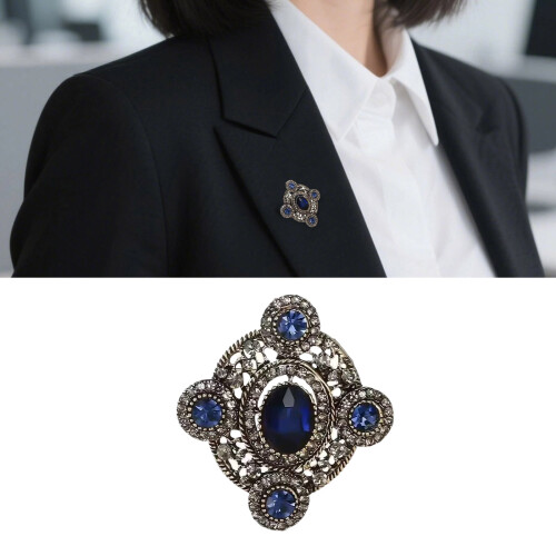 Herzbrosche mit Kristallschleife, Retro-Corsage-Schmuck 1