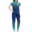 Women's Solid Scrubs Set Green XL 2