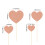 Glitter hart taarttopper Valentijnsdag, 20 stuks 3