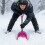 Pá de neve infantil com cabo em aço inoxidável e formato em D de 60 cm (24 polegadas). 4