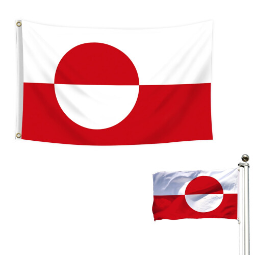 3x5 fot polyester Grønlands flagg messingmaljer Fly Breeze 1