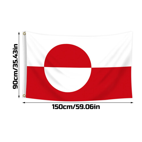 Grønlands Flag Polyester 3x5 Fod Fly Breeze Messing Maler 2