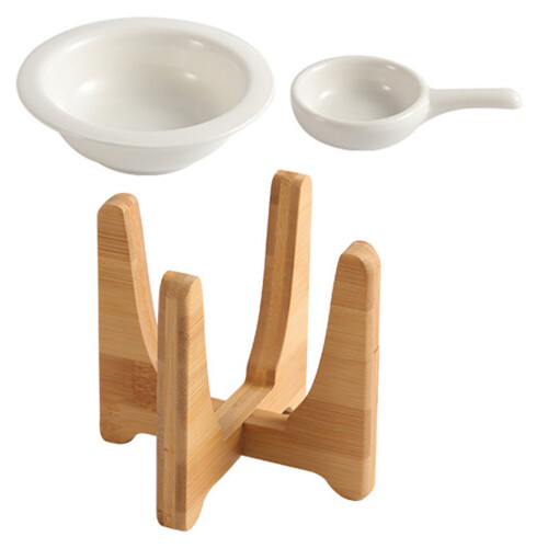 2Sets Aromabrenner Bambus Keramik Teelichthalter Duftöl Diffusor