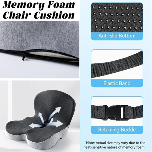 Sædehynde i memory foam med lændestøtte (1 stk.) 2