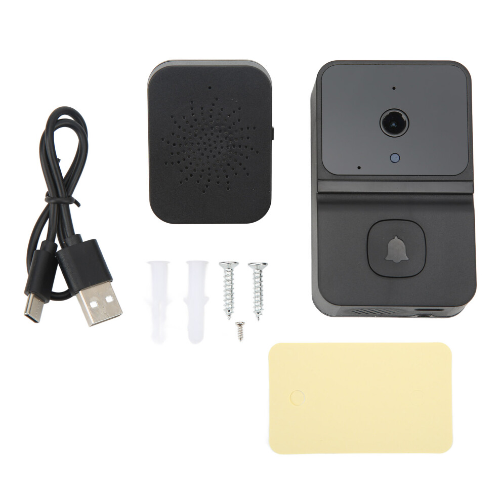 Wireless Smart Video Doorbell With Two Way Communication Night Vision Cloud Storage Wide Angle Lens Real Time Alerts Ip65waterproof Outdoor Security 9180479381273