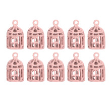 Mini rostfritt stål fågelbur ornament dekorativ modell mycket realistiskt utsökt utförande mikro landskapstillbehör dockhusdekoration foto