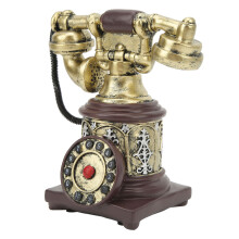 Telefon z obrotową tarczą w stylu antycznym do dekoracji i użytku, trwały telefon stacjonarny z żywicy w stylu retro z normalną