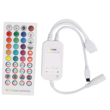 Smart LED-stripskontroll med Bluetooth-kontroll och IR-fjärrkontroll med appstyrning, musiksynkroniseringsläge, hög kompatibilitet med RGB