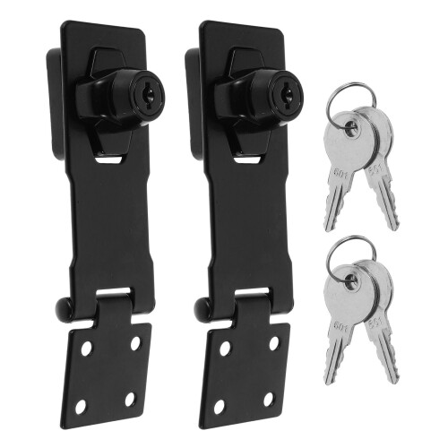 2Sets Schwarz Beschichtetes Haspenschloss Für Möbel