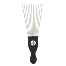 Plastic Handle Hair Picks Afro Combs Wide Tooth Comb For Hair Styling Metal Teeth Non Rusty Durable Detangle Wig Braid Hair Fashion Forward Design