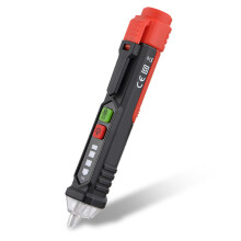 Voltage Tester With Buzzer Alarm And Bright LED Lighting Featuring Automatic Voltage Recognition And Dual Sensitivity Ranges For Reliable Electrical