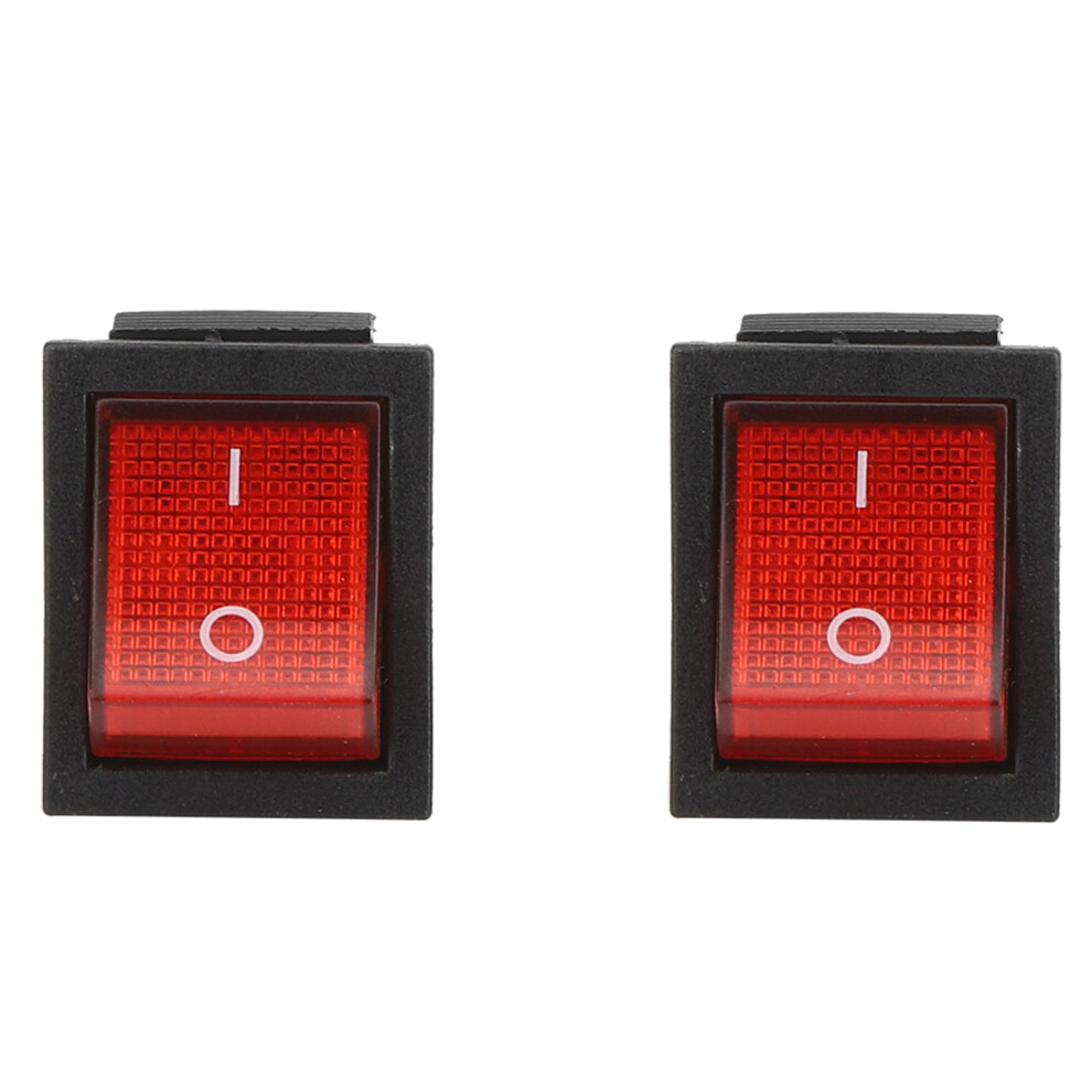 Neon Illuminated Rockers Rocker Toggle Switch4pin Terminals Dpst Double Pole Circuit Type Easy To Operate Corrosion Resistant Acid Resistance Red 9049227837373