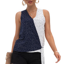 Tunika-Tanktops mit Blumenmuster und V-Ausschnitt für Damen, weicher, hautfreundlicher Stoff, vielseitige ärmellose Blusen für verschiedene