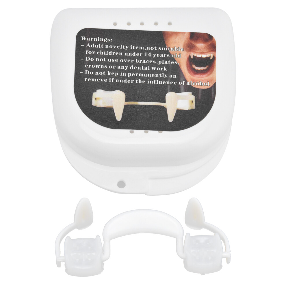 Scary Costume Decoration Fake False Teeth, Retractable Fangs Realistic Reusable Horror Dress Up Fake Teeth Kit for Cosplay Party Role Play