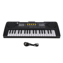 Teclado de piano infantil com gravação de microfone, controle de tempo, brinquedo educativo, alimentado por USB, 5 ritmos, 6 músicas, sistema de
