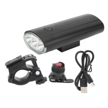 Verstellbare Fahrradlampe mit Halterung, USB-aufladbar, superhell, wasserdicht, multifunktional, mit langer Laufzeit und Powerbank-Funktion für