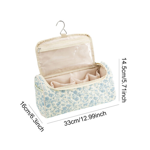 Portable Cosmetic Bag with Hanging Hook Large Capacity 1