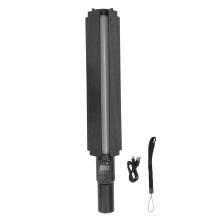 Baghetă video RGB la 360 cu 18 moduri de efecte speciale, cu baterie reîncărcabilă și afișaj LCD, reglare parametri, lumină portabilă