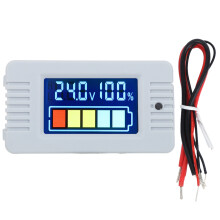 Batterikapacitetsmonitor LCD-skärm Batteriindikator med digital batterimonitor Spänningsmätare Temperaturindikator Inbyggd pipsignal Larm