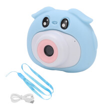 Mini-videocameraatje voor peuters in de vorm van een varkentje met antisliphandgreep, 16 filters en 27 stickers, het beste cadeau voor meisjes en