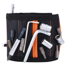 Durable Ballistic Polyester Magnetic Wristband Tool Holder With Strong Magnets For Holding Screws Nails Lightweight And Breathable Adjustable Strap